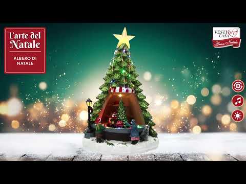 VESTIAMO CASA GRAN NATALE - Albero di Natale con Babbo Natale Luminoso Musicale - h34 cm diametro 32 cm